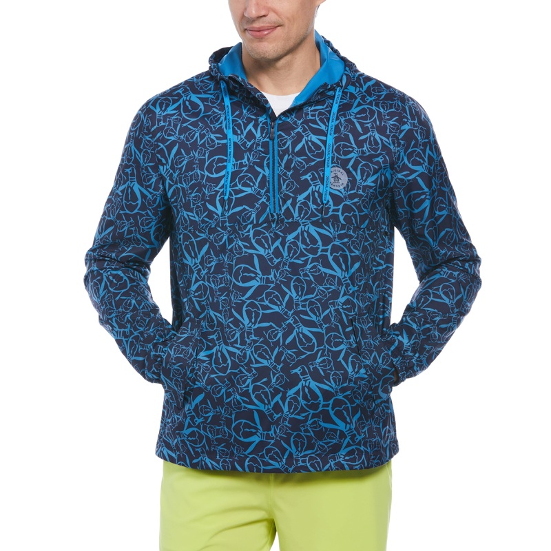 Men’s 1/4 Zip Penguin Print Windbreaker