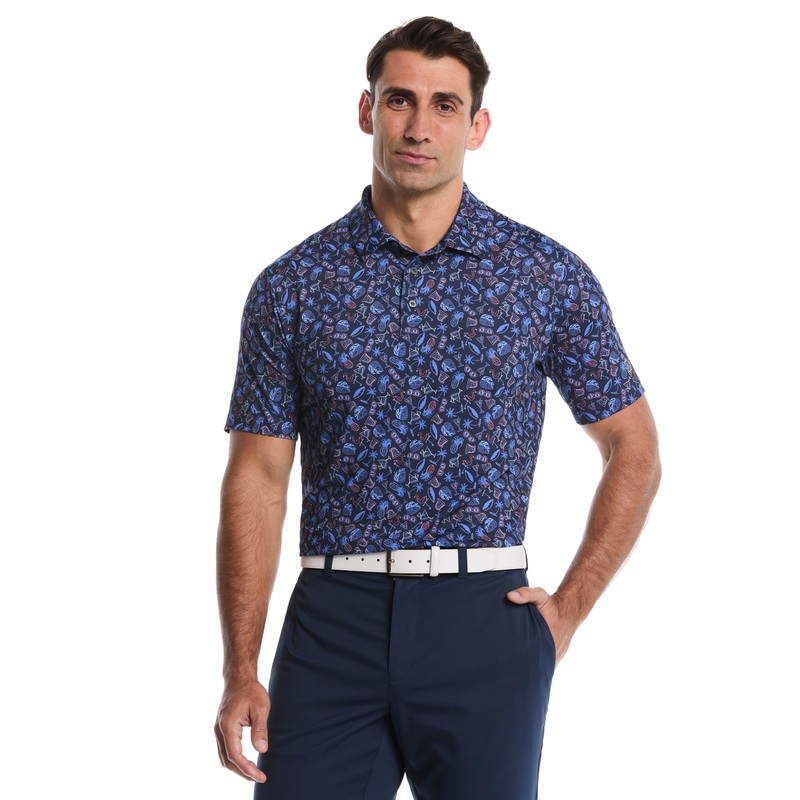 Men’s Springtime Print Golf Polo