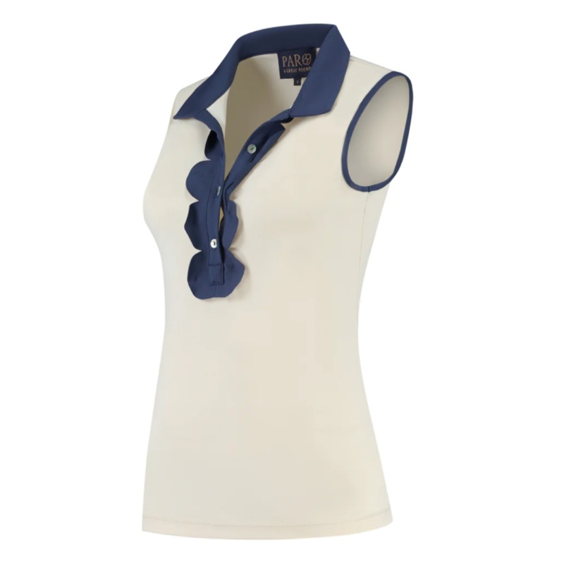 PAR69 Bond S/L Polo – Cream/Blue