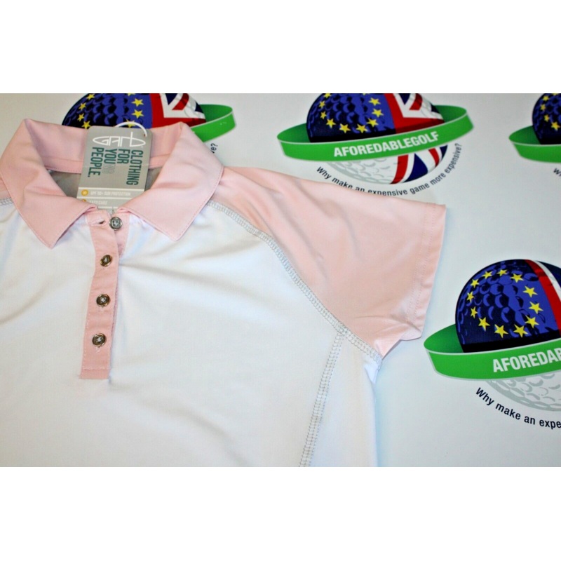 Garbinc Elsa Junior Girls Polo Shirt White Size Large Ages 9-10