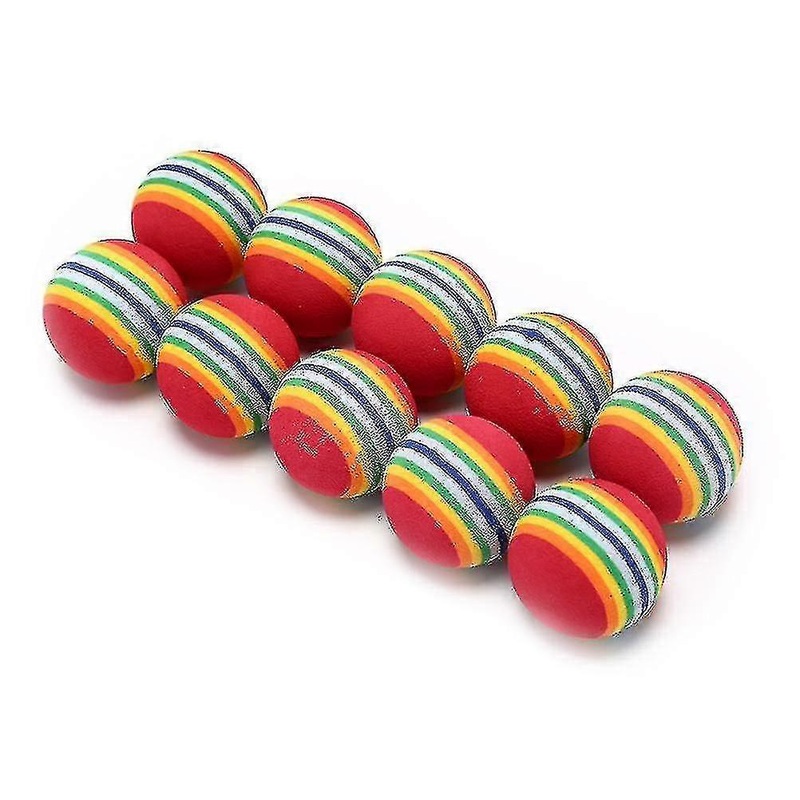 Golf Rainbow Ball Eva Foam Ball Indoor Practice Ball Sponge Ball Spherical Toy Ball Diameter 35mm10pcs
