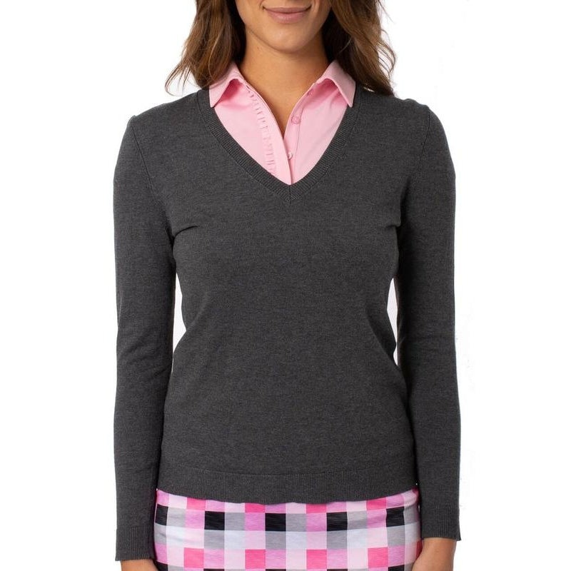 Golftini V-Neck Sweater – Charcoal
