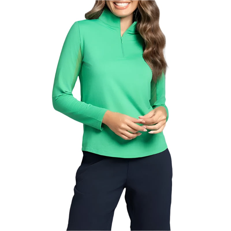 IBKUL Solid L/S Mock Neck Top – Green