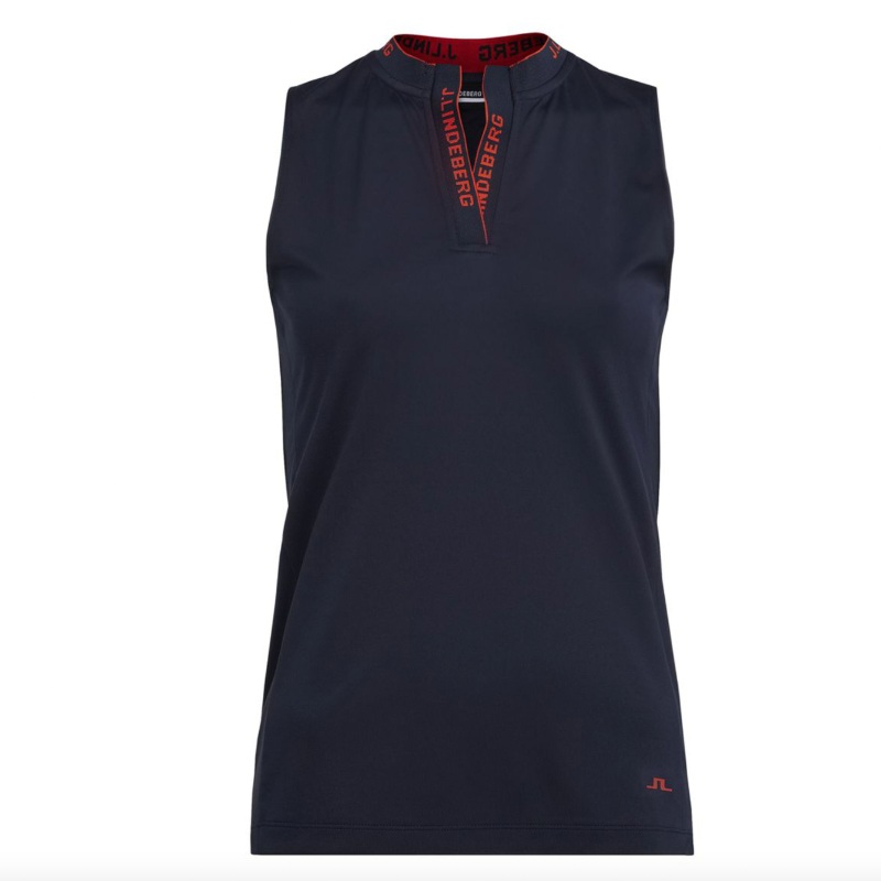 JL Golf Leya S/L Top – Navy/Orange