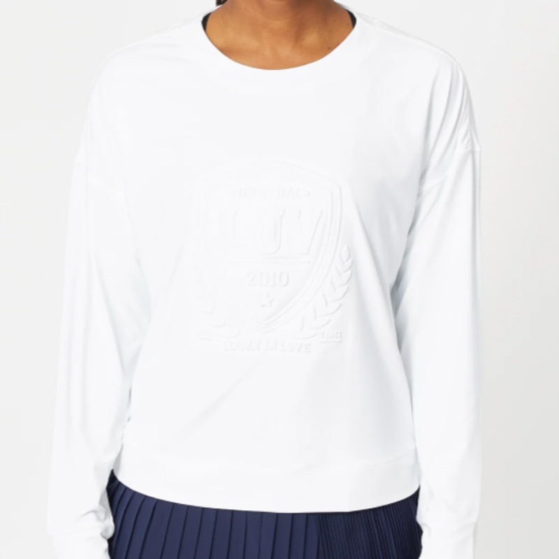 Lucky In Love Light Weight L/S Top – White