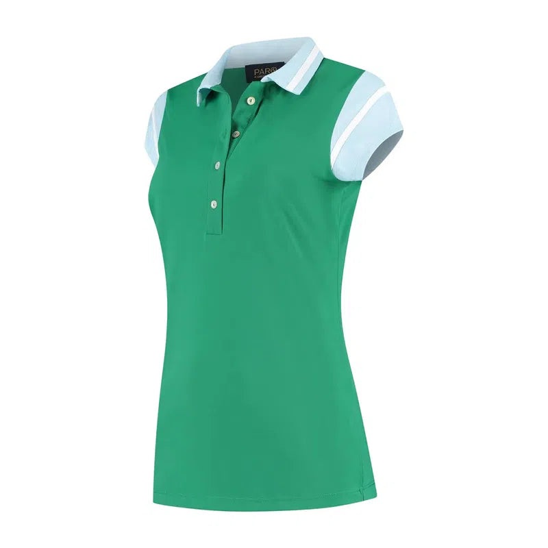 Par69 Breeze Polo – Green/Light Blue