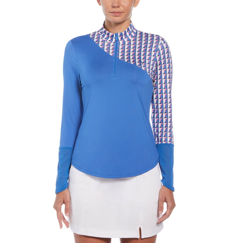 Women’s Geo Block Sun Protection Long Sleeve Tennis Shirt