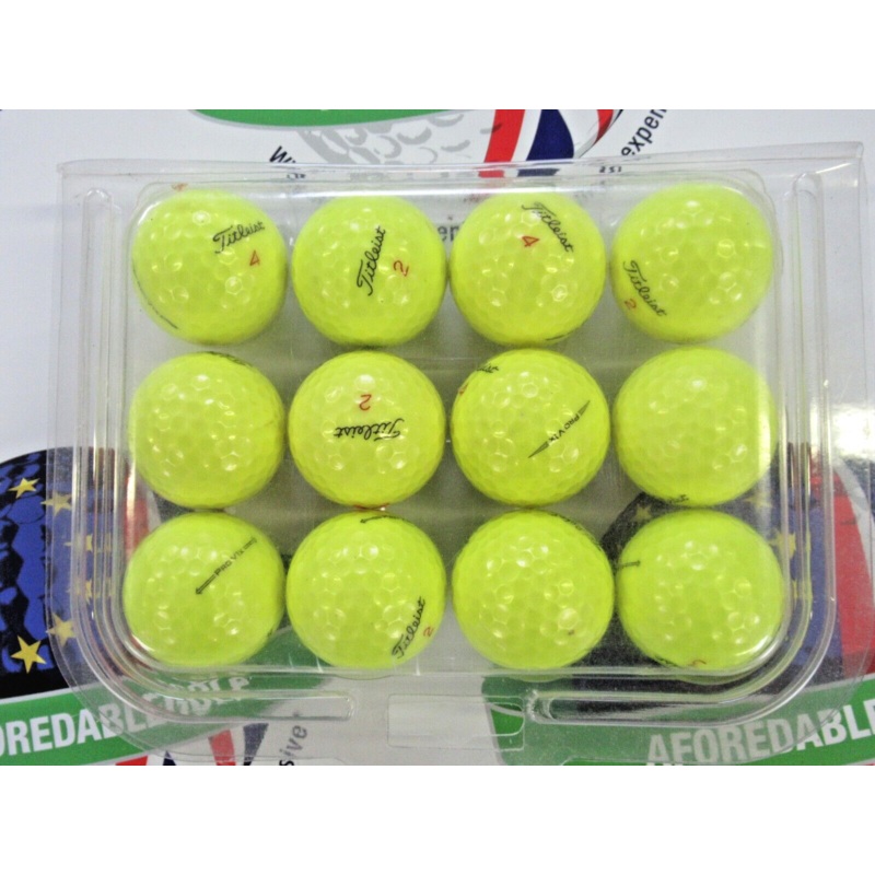 12 Titleist Pro V1 X Optic Yellow Golf Balls Pearl/Pearl 1 Grade