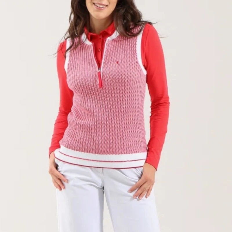 Chervo Nerissa Cotton Knit Vest – Red