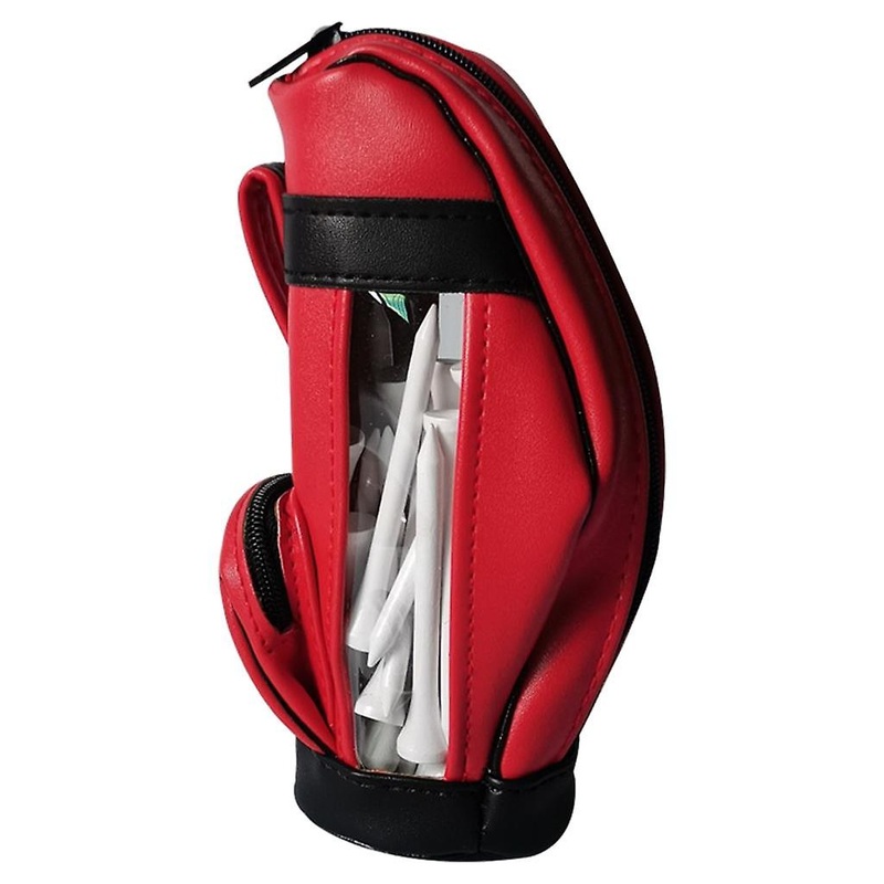 Golf Balls Bag PU Leather Universal for Men Sport Sports Gym Drawstring Bags Red 50Pcs Ball Nail