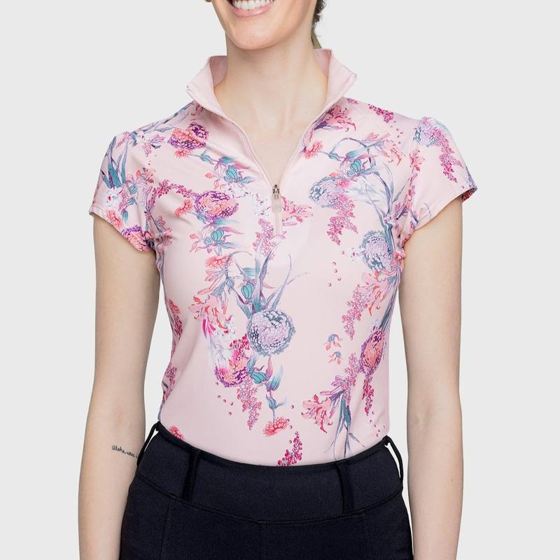 Kastel Tea Garden Cap Sleeve Top – Pink/Seafoam