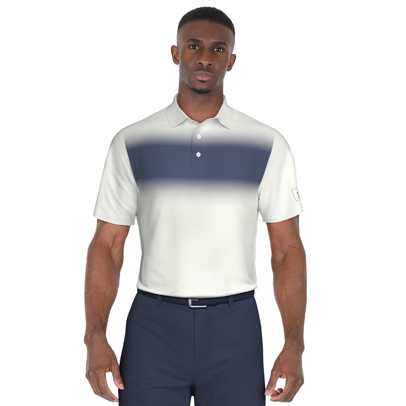 Men’s Ombre Chest Stripe Performance Golf Polo
