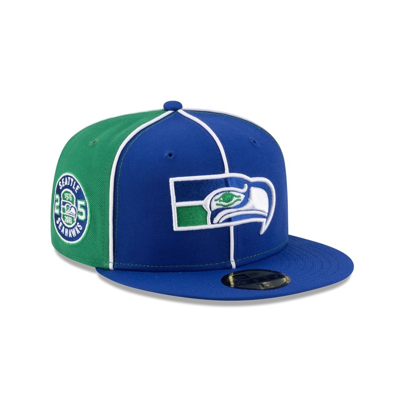 Seattle Seahawks Two-Tone Pinwheel 59FIFTY Fitted Hat