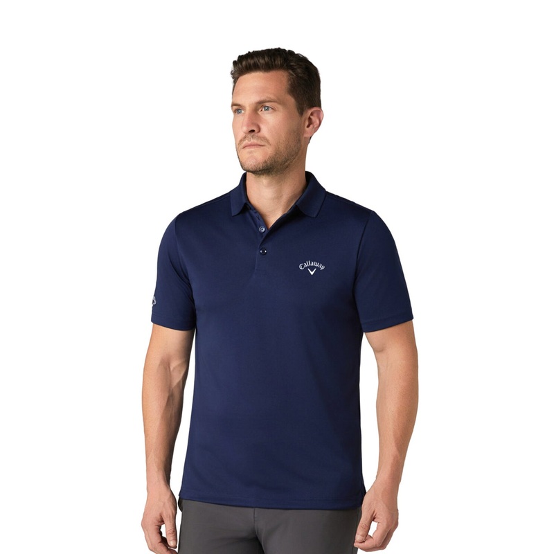 Callaway Mens Navy Short Sleeve Tournament Polo