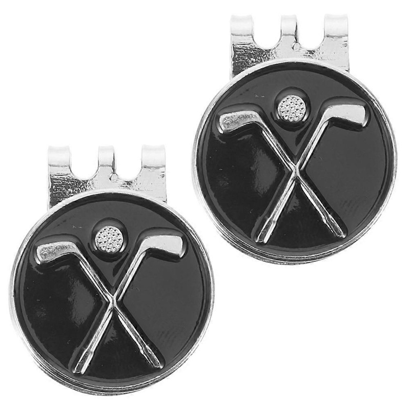 Decorative Golf Marker Hat Clip Golf Games Polished Technology Black 2Set