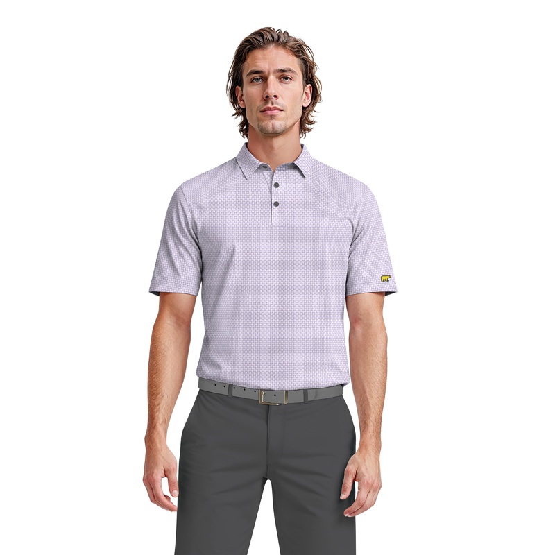 Men’s Geo Print Polo|Sand Verbena|S|M|L|XL|XXL|XXXL