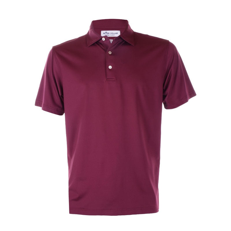 PETER MILLAR Solid Performance Jersey Men’s Polo (Bordeaux)