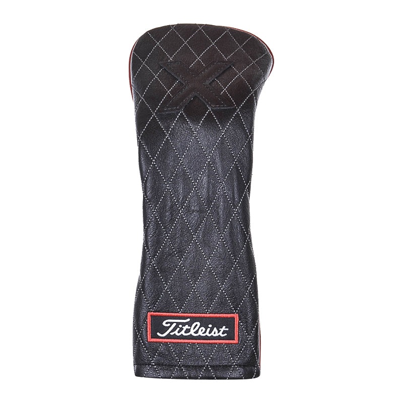 TITLEIST Jet Black Leather Hybrid Headcover (Black/Black/Red)