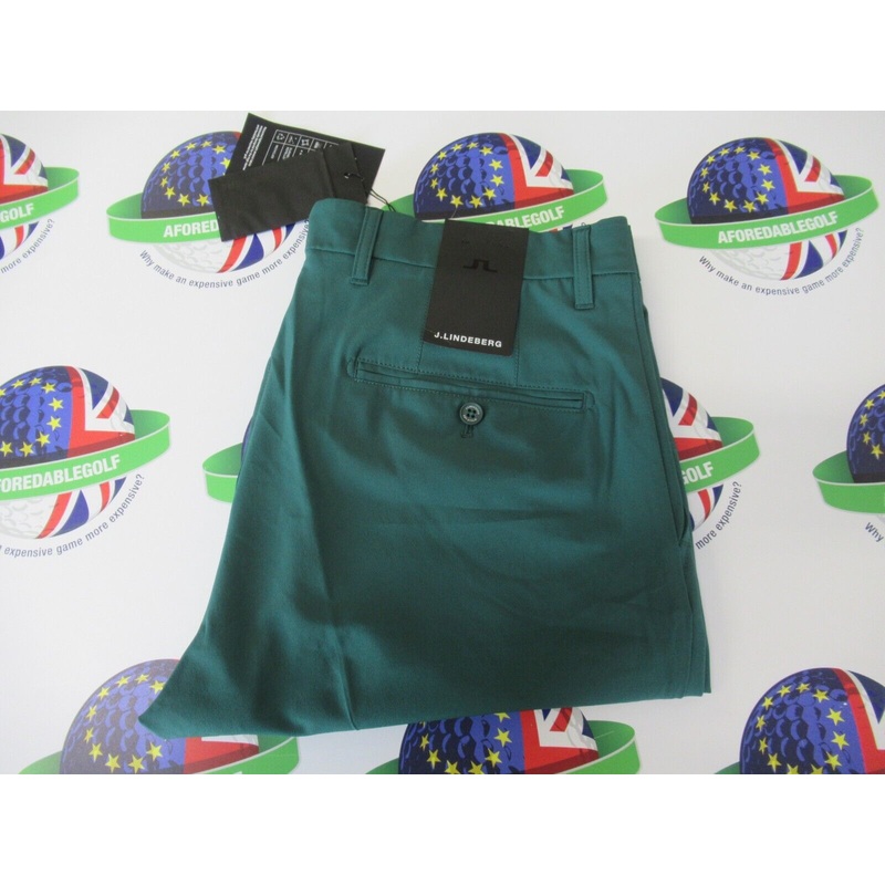 J.Lindeberg Ellott Micro High Stretch Trousers Rain Forest Waist 32 Leg 30