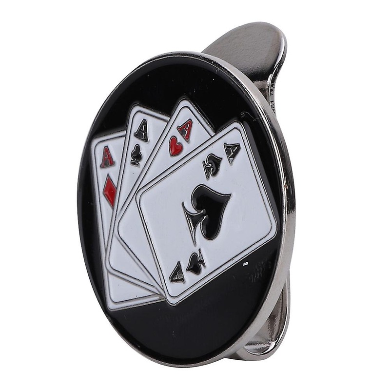 Magnetic Golf Cap Clip Metal Magnetic Golf Cap Hat Visor Clip Ball Marker Accessory (Poker) Golf Cap Clip