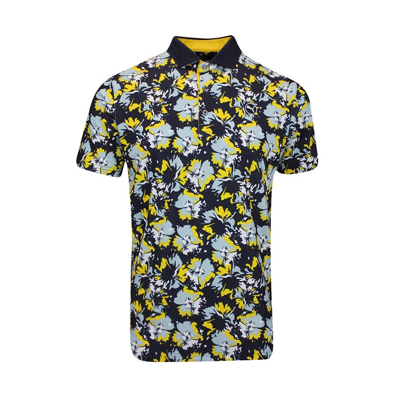 PUMA Pique Borrego Junior Polo (Sky/Pale Yellow)