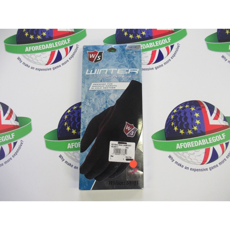 Wilson Staff Winter Microfiber Suede Cold Weather Ladies Black Gloves Large Pair
