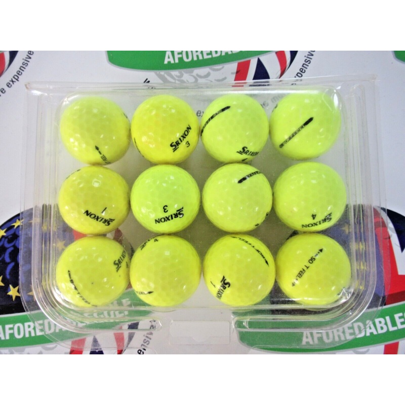 12 Srixon Soft Feel Optic Yellow Golf Balls Pearl/Pearl 1 Grade