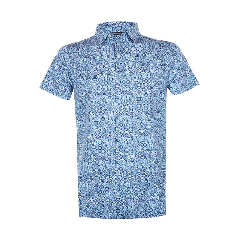 CUTTER & BUCK Men’s Mercerized Polo (Blue/Grey)