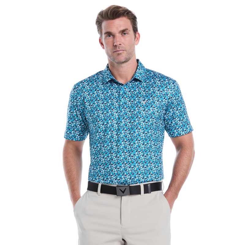 Men’s All-Over Golf Essentials Print Golf Polo
