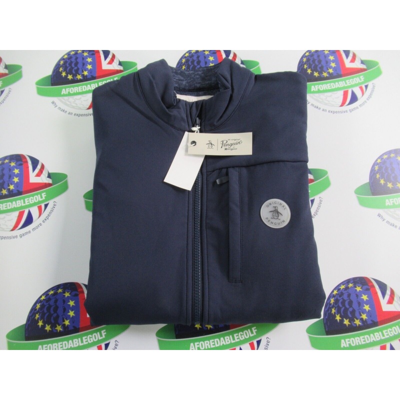 Original Penguin Golf Colour Block Thermal Fleece Black Iris Heather Small