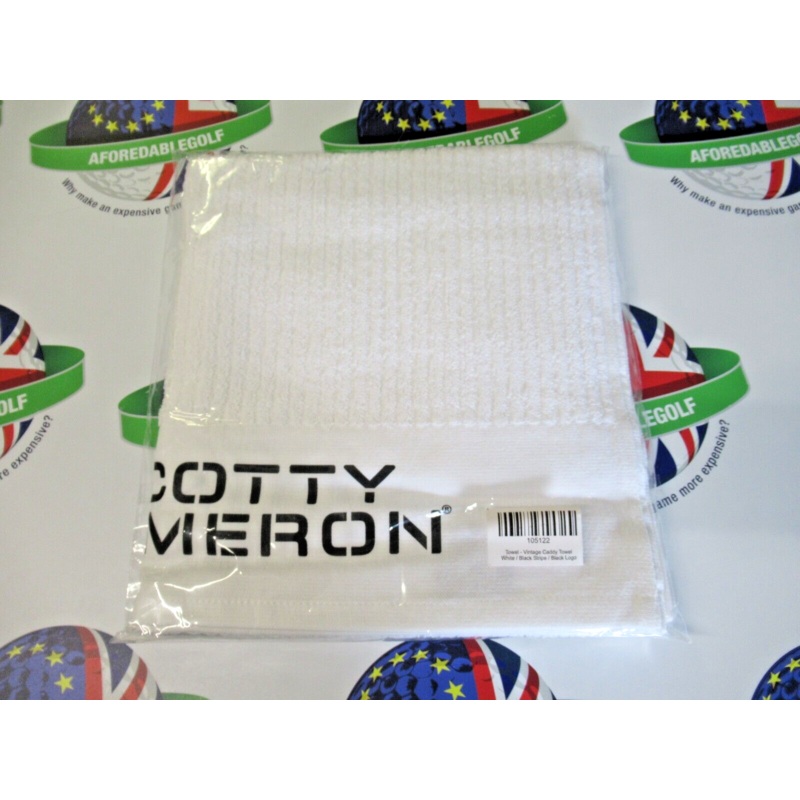 Scotty Cameron Limited Edition Vintage Caddy Towel 22 X 45 White/Black