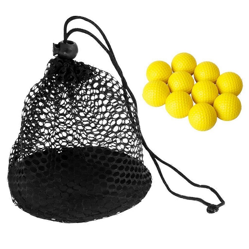 10 Pieces / Set Soft Foam Balls with Golf 12 Balls Mesh Drawstring Closure