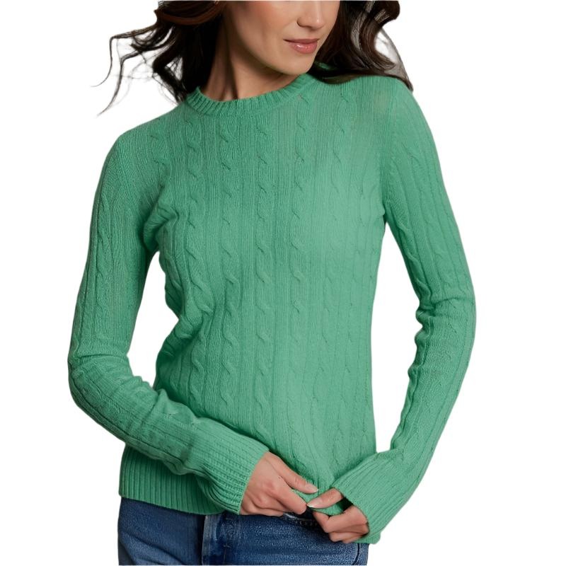 Alashan Cashmere Breezy Cable Sweater – Kelly Green