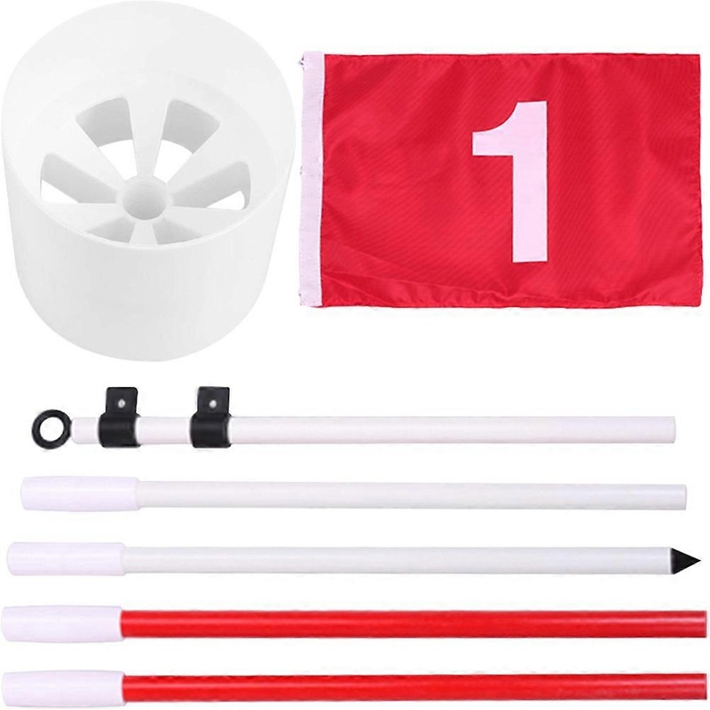 Golf Flagsticks Portable Flagpole 185×48.5cm for Garden Golfers Practice Design 1Set
