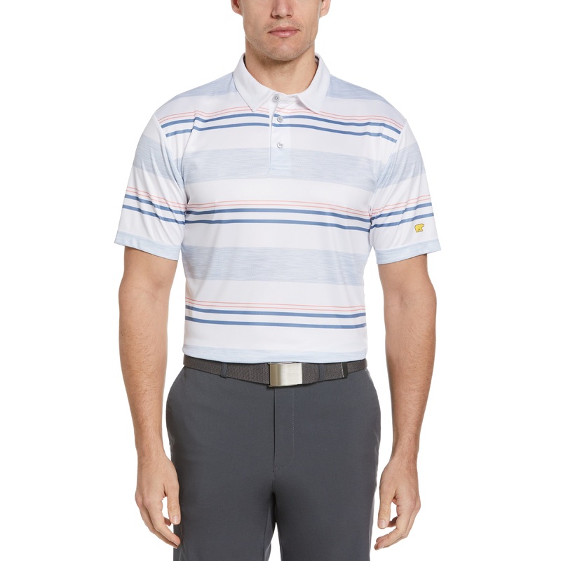 Men’s Short Sleeve Printed Herringbone Stripe Polo