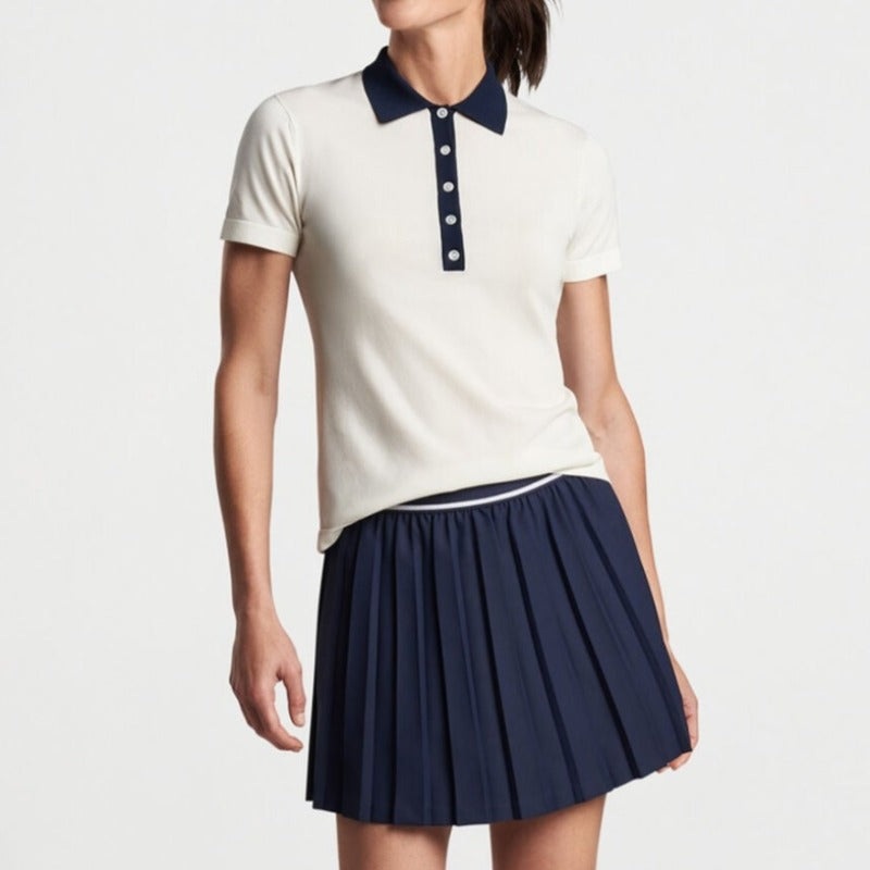 Peter Millar Stuart S/S Sweater – White/Navy