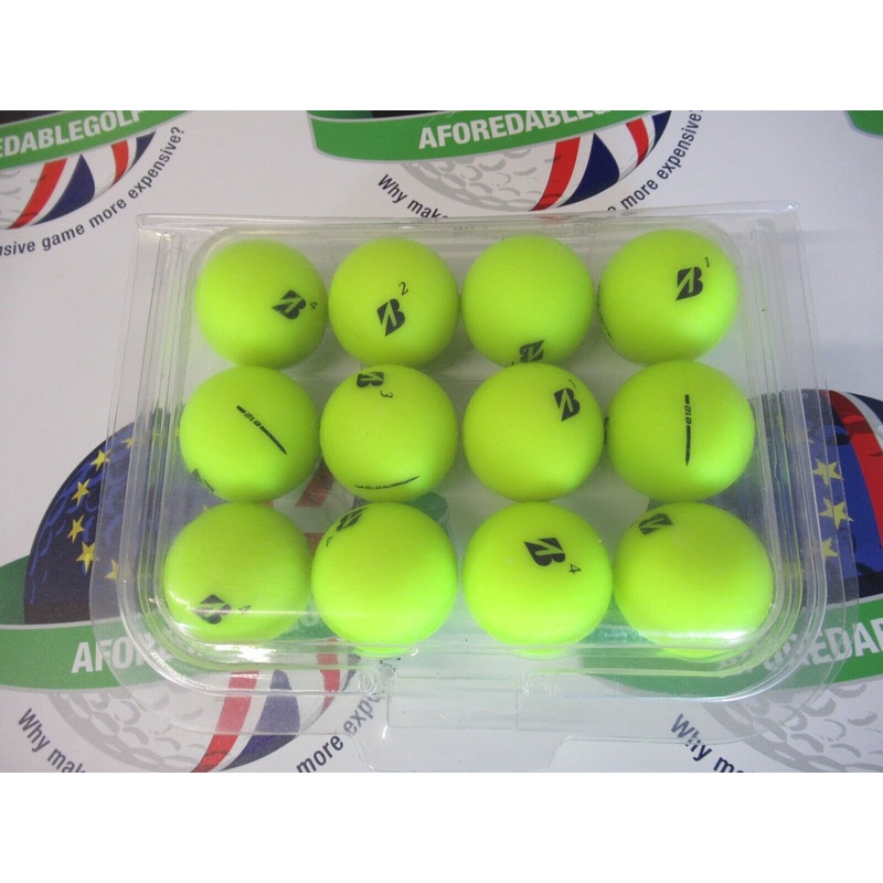 12 Bridgestone E12 Yellow Matte Golf Balls Pearl/Pearl 1 Grade