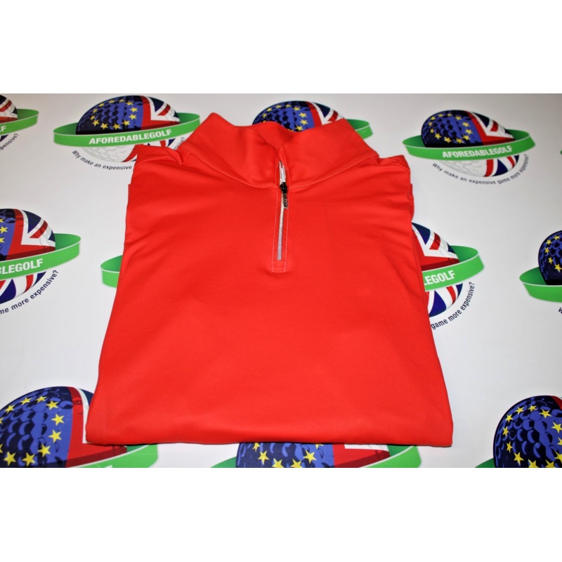 Ping Tamara 1/4 zip long sleeve mid layer flame/melon uk size 10 usa 6