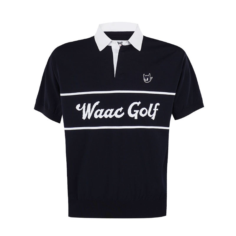 WAAC Jersey Collar Knit Men’s Polo (Black)