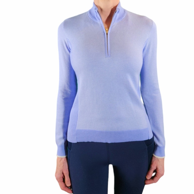 Alashan Cashmere Birdseye Zip Sweater – Lavender