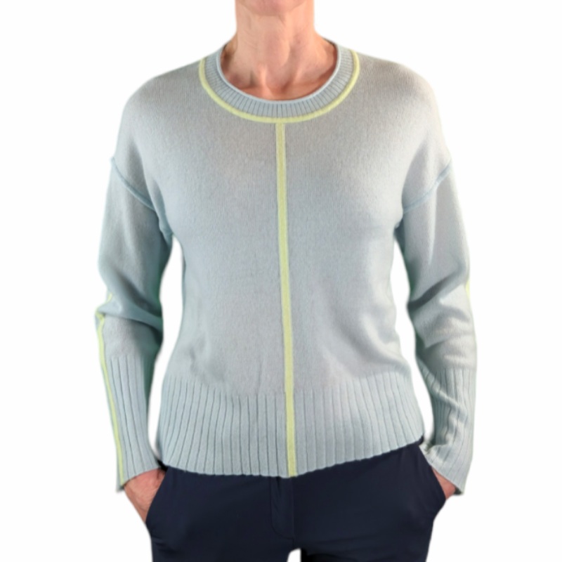 Alashan Cashmere Penelope Sweater – Blue/Limonata