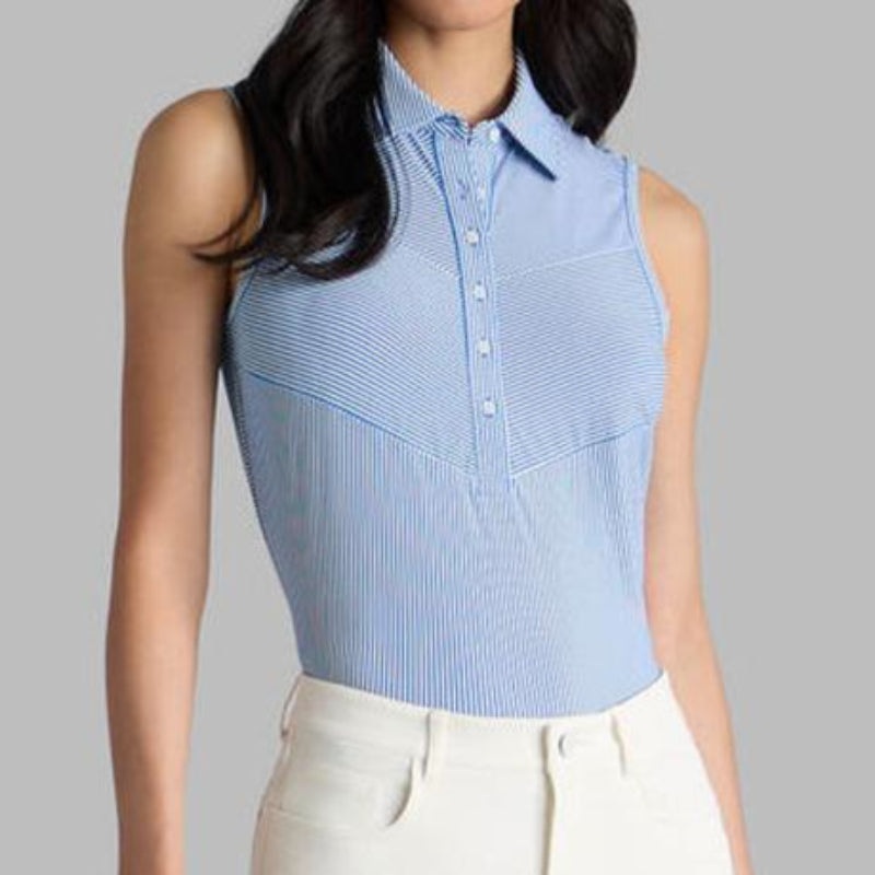G/FORE Stripe S/L Polo – Blue/White