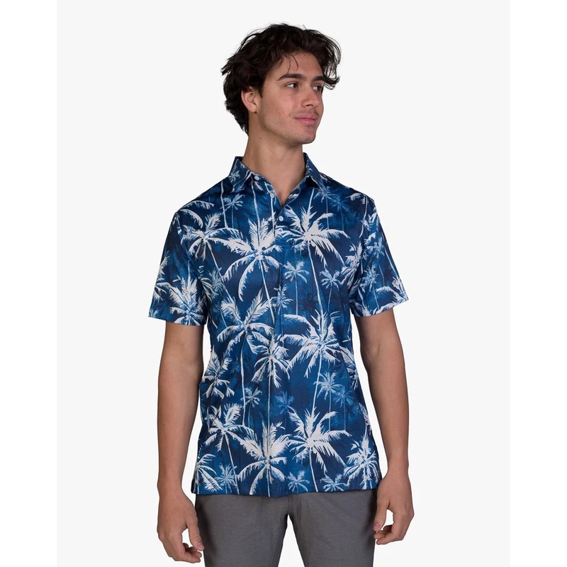 Nautical Palms Cool Tech Performance Golf Polo
