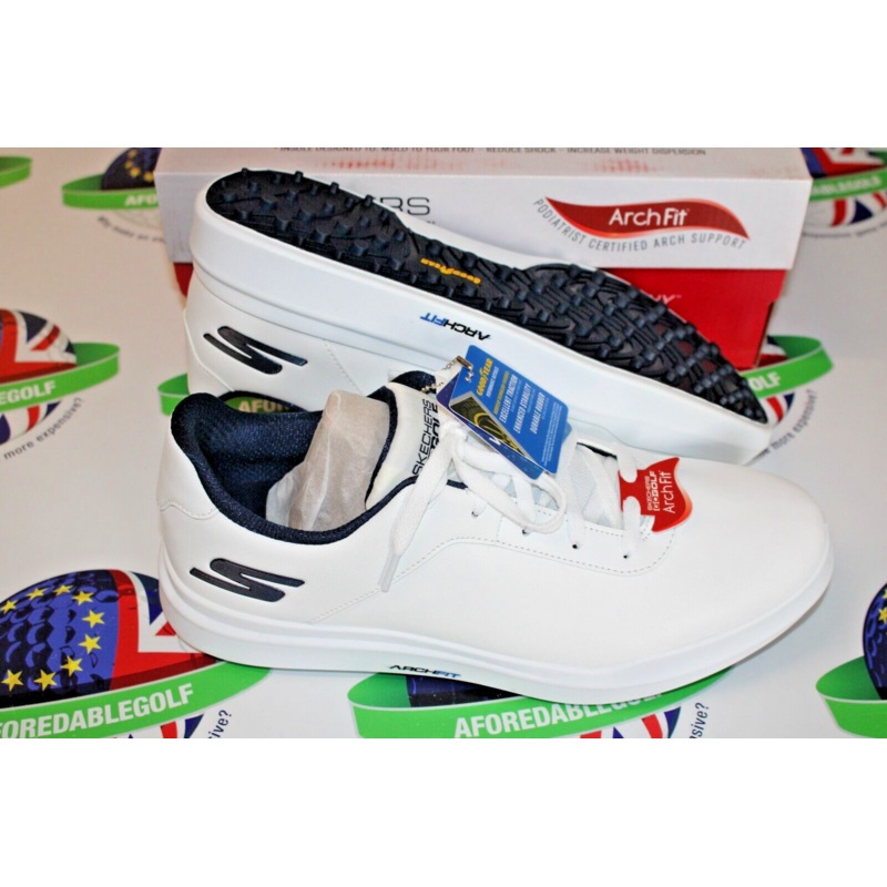 Skechers Go Golf Drive 5 Arch Fit Relaxed Fit Waterproof Golf Shoes White 7.5