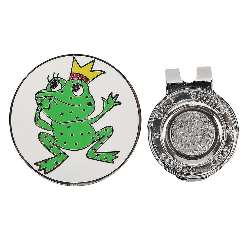 Zinc Alloy Removable Compact Golf Ball Marker Magnetic Hat Clip Anti Rust Cap Clamp Gift Supplies(Frog King )