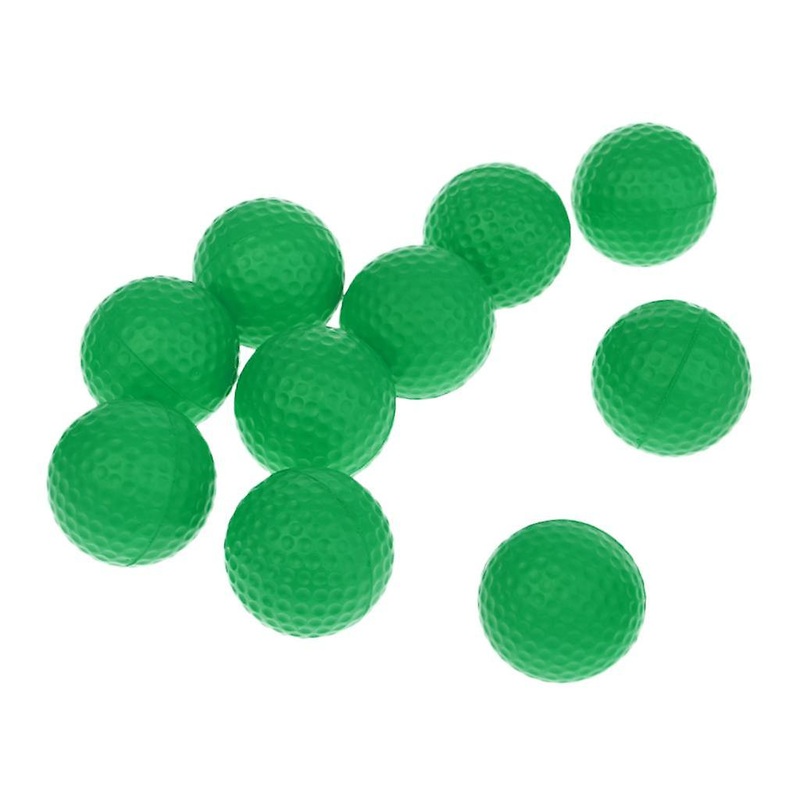 10 Pieces PU Foam Sponge Golf Training Soft Balls Golf Practice Balls Green