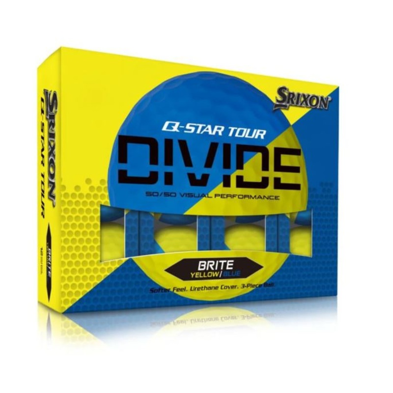 12 Srixon Q-Star Tour Divide Yellow/Blue Golf Balls