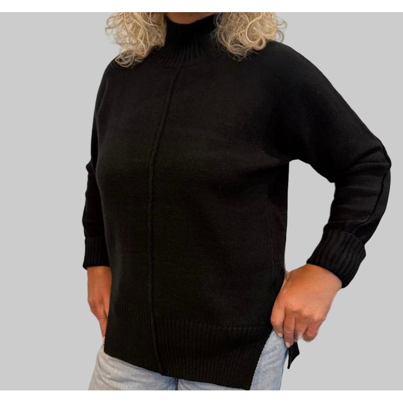 Atelier by Lyse Spenard Mock Neck Sweater – Black