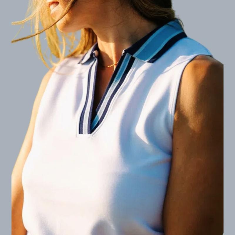 Club Special Varsity S/L Polo – White/Blue