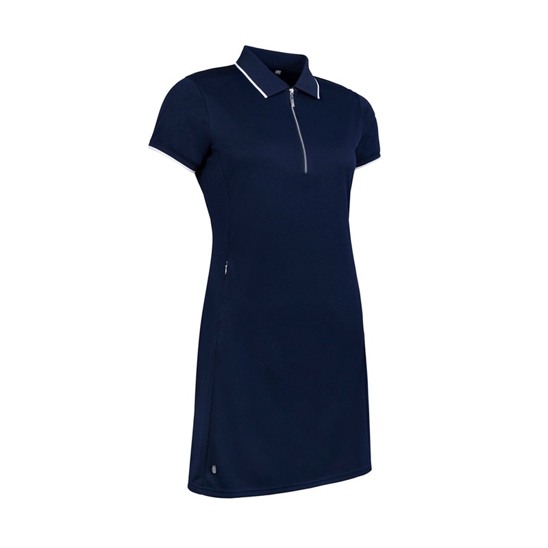 Glenmuir Ladies Short Sleeve Navy Dress with Contrast Tipping